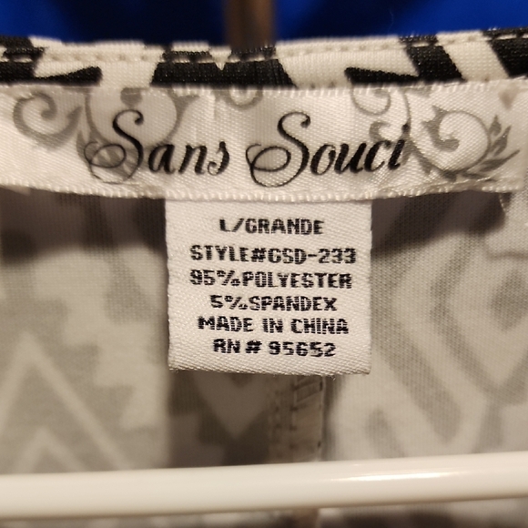 SANS Soucy Black and White Geometric Pattern Timeless Dress - Picture 2 of 7